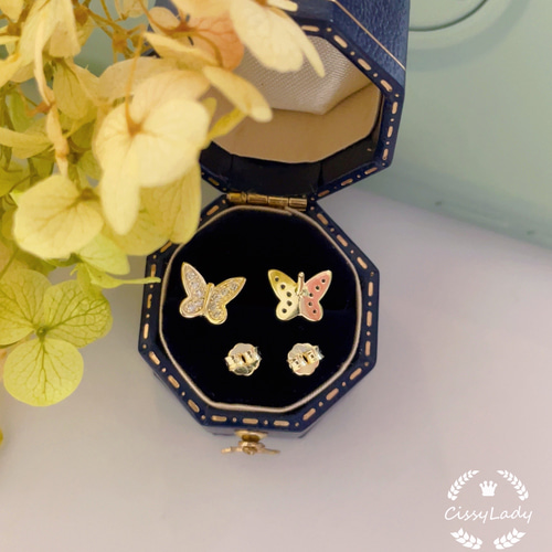 【バタフライモチーフが可愛い♡】CHANEL ピアス 蝶 25AW 現貨‼️Chanel 耳環25P 2025 春夏系列夾耳(粉紅蝴蝶🦋水晶心心