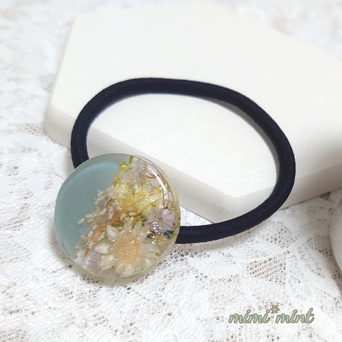 レジン ヘアゴム* ドライフラワー バイカラー HG13 ハンドメイド