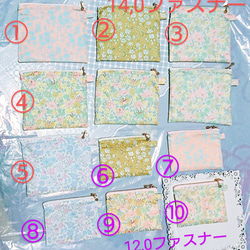 《1ｹ  おえらび》カードケース 14,0  12,0ファスナー「リバティプリント」ハンドメイド 1枚目の画像