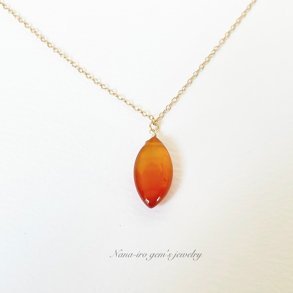 14kgf carnelian necklace 4枚目の画像