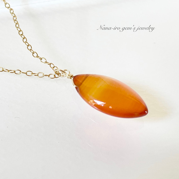 14kgf carnelian necklace 6枚目の画像