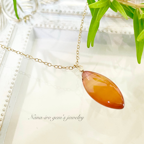 14kgf carnelian necklace 8枚目の画像