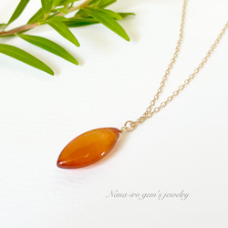 14kgf carnelian necklace 3枚目の画像