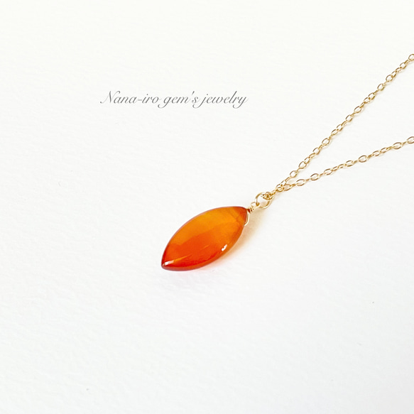 14kgf carnelian necklace 2枚目の画像