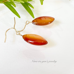 14kgf carnelian pierce 3枚目の画像