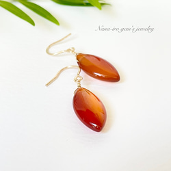 14kgf carnelian pierce 5枚目の画像