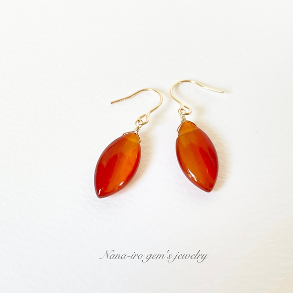 14kgf carnelian pierce 2枚目の画像