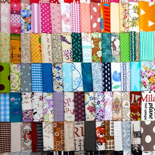 送料無料 新品10cm角生地 ハギレ100枚セット ダブりなし はぎれ miri  