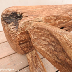 厚さ14cm!! オールドチーク無垢材 極厚一枚板スツール 57cm ベンチ テーブル アジアン家具 椅子 チーク材 15枚目の画像