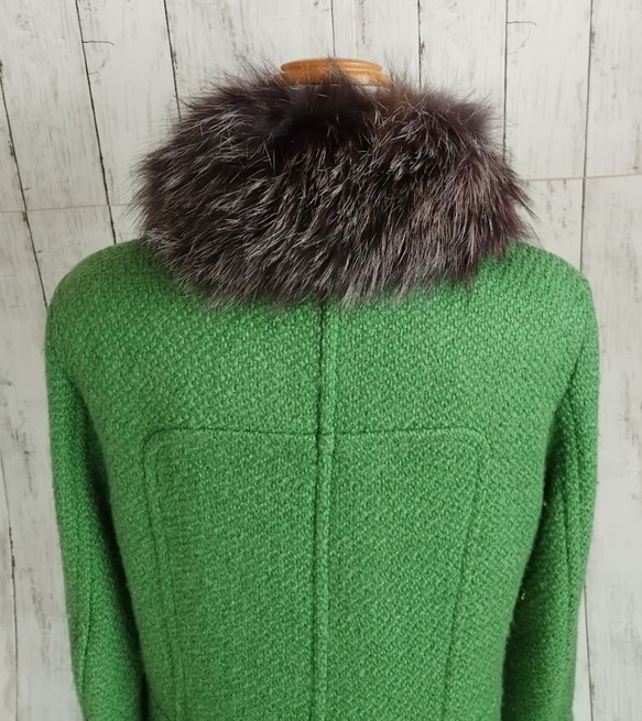 ¶ new antique fur ¶ アッシュピンク/グレー染めシルバーフォックス編み込みスヌード/ネックウォーマー 4枚目の画像