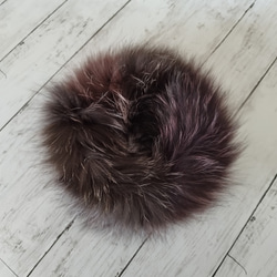 ¶ new antique fur ¶ アッシュピンク/グレー染めシルバーフォックス編み込みスヌード/ネックウォーマー 5枚目の画像