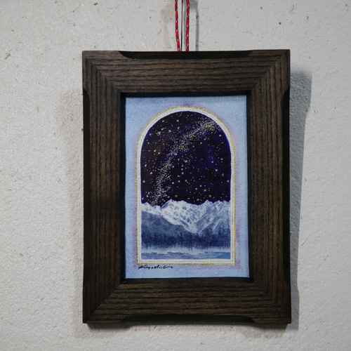 ポラリス(北極星)と穂高 インテリア上高地 北アルプス クリスマス 大正