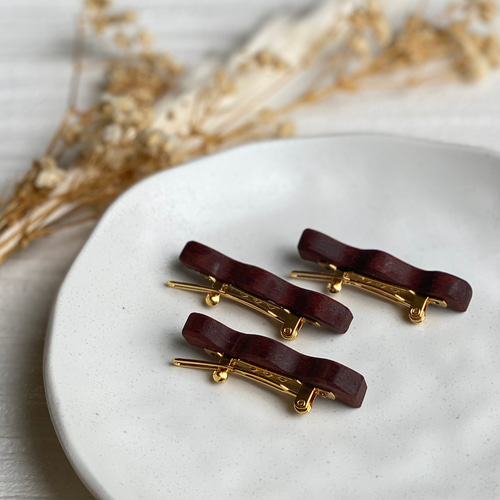 木のヘアクリップ 木のアクセサリー ヘアピン キッズアクセサリー ヘア