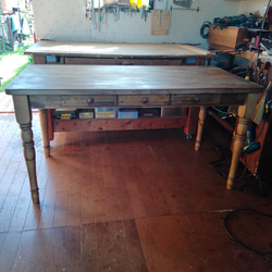 ろくろ脚 パソコンデスク 学習机 デスク 作業台 【1000×500×725】 机