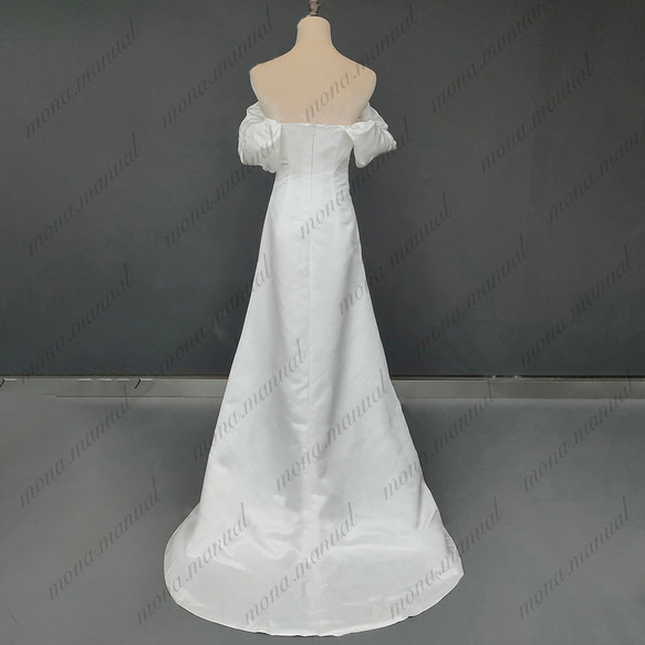 オフショルダー スレンダーライン ウェディングドレス 二次会 結婚式ドレス 520 3枚目の画像