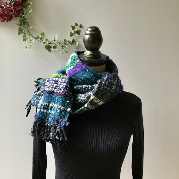 暖かい 手織り マフラー ウールマフラー/プレゼント(53) 2枚目の画像