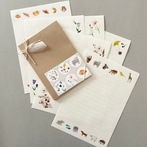 秋の福袋・いろいろ紙ものセット レターセット メッセージカード タグ シール 3枚目の画像