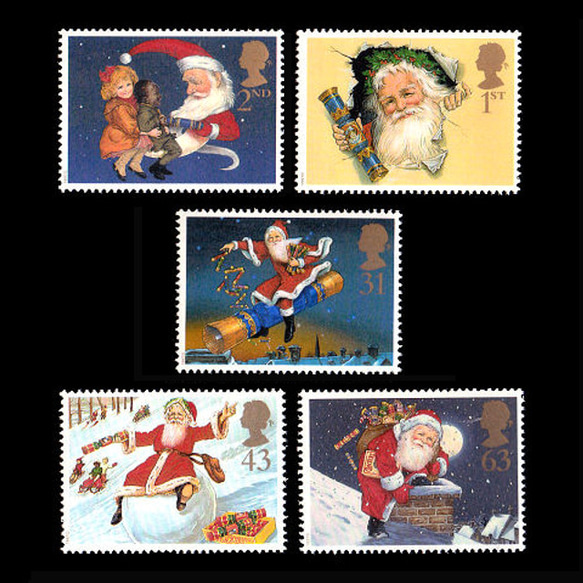 ★外国切手　イギリス　クリスマス　未使用4種完 サンタクロース・クリスマス イギリス1997年 外国切手5種 未使用【童話