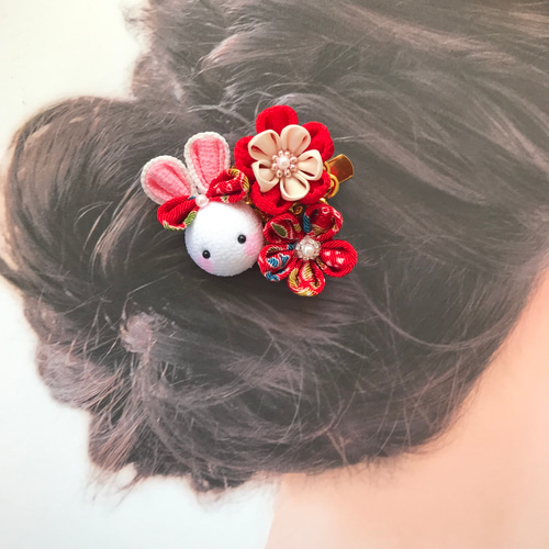 つまみ細工 髪飾り ヘアクリップ 滑り止め