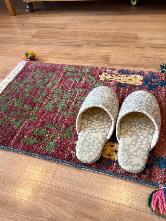 SALE【20％OFF】ギャッベ【60×40】No.551（淡いパープル）玄関マット