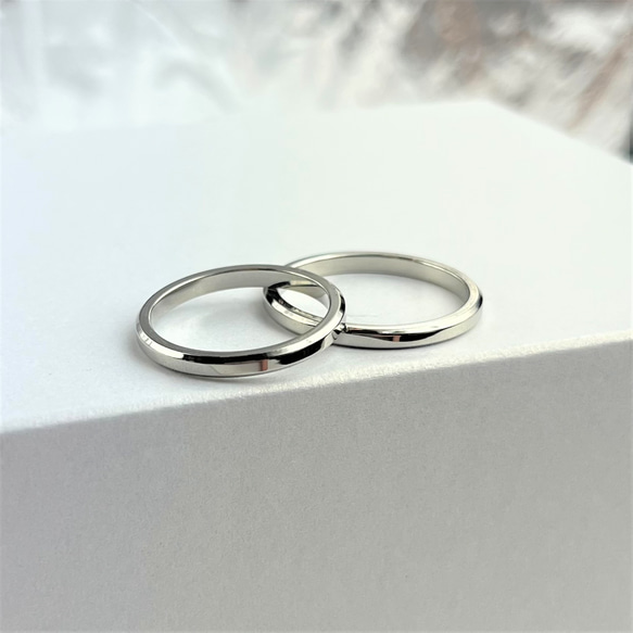 『2人の愛の形』 ペアリング ステンレス シルバー  マリッジリング 結婚指輪 刻印  アレルギー対応 〈2本ペア価格〉 9枚目の画像