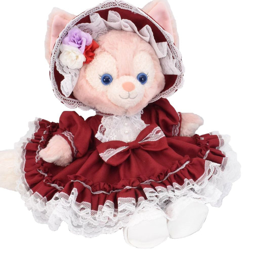 【激レア】可愛いぬいぐるみ フリル付きドレス リーナベル 服 着せ替え コスチューム ボンネット付フリルドレス