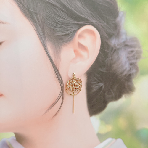 水引 和風 イヤリング ♡ 和装 浴衣 着物 オフィス 卒業式 成人式