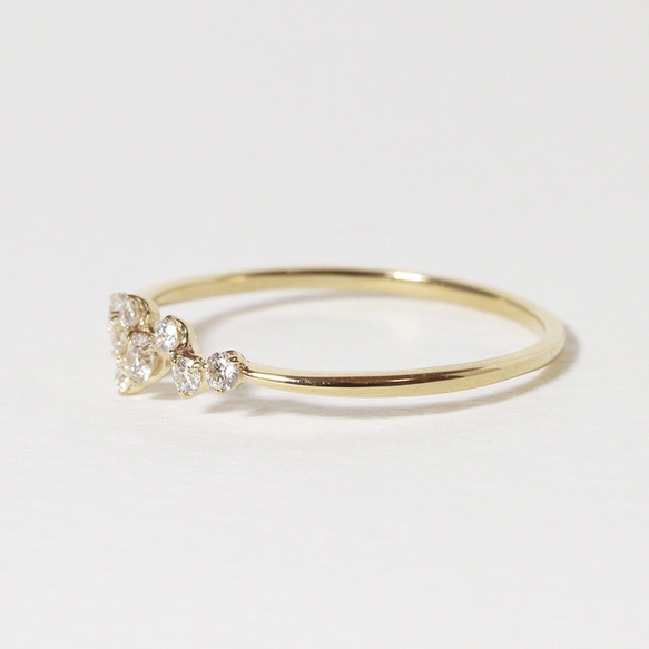 k10 天然ダイヤモンド 0.11ct デザインリング 指輪  YG WG PG アシンメトリー 星 10枚目の画像