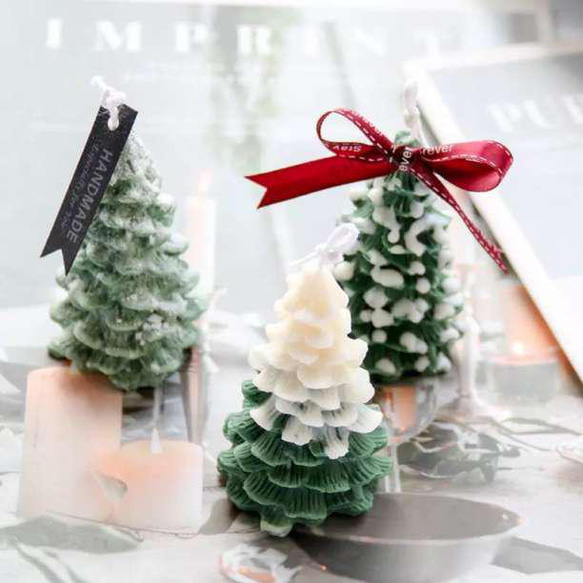 S221.クリスマスツリー　立体　シリコンモールド ハンドメイド　キャンドル韓国 4枚目の画像