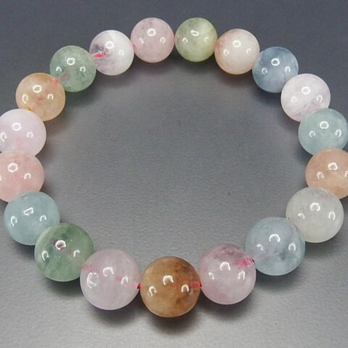 アクアマリン&モルガナイト　ブレス　専用 癒し多彩モルガナイト アクアマリン11mm弱AAAレア天然石ブレスレット石