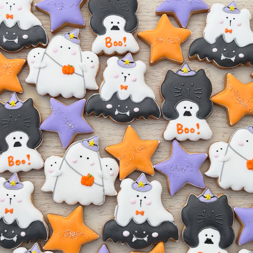 着色料不使用 ハロウィンアイシングクッキー(予約販売) Creema限定『ハロウィン2025』『ハロウィンのクッキー缶』※期間