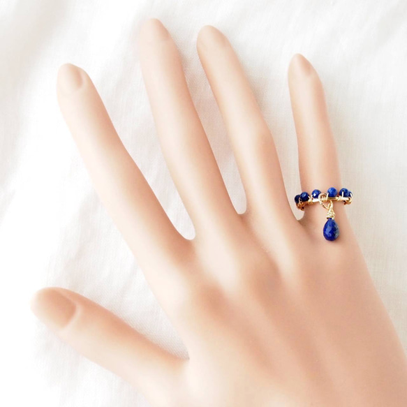 Circle Dangle Cuff（Lapis lazuli）-片耳- 6枚目の画像