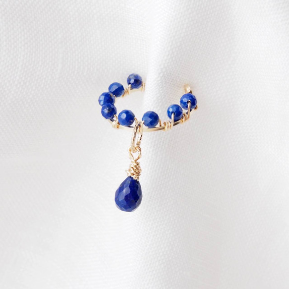 Circle Dangle Cuff（Lapis lazuli）-片耳- 8枚目の画像