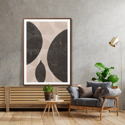 インテリアポスター【ベージュトーン 抽象画リーフ】ジャパンディ