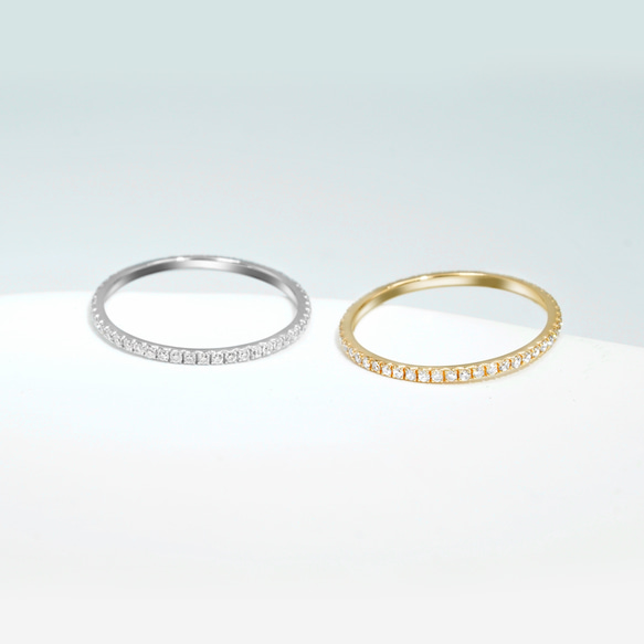 （Lab dia)1.3㎜フルエタニティリング R0627（3週間発送） 2枚目の画像