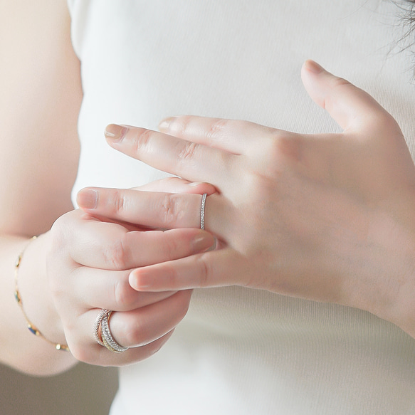 （Lab dia)1.3㎜フルエタニティリング R0627（3週間発送） 6枚目の画像