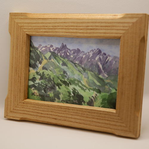 縦走路より槍ヶ岳 山の絵 絵画 インテリア 水彩画 顔彩 日本画 北