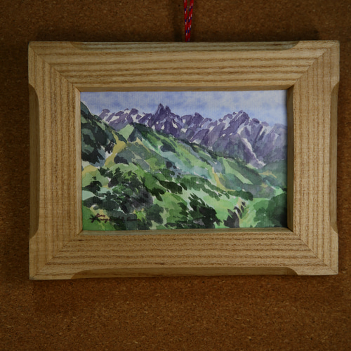 縦走路より槍ヶ岳 山の絵 絵画 インテリア 水彩画 顔彩 日本画