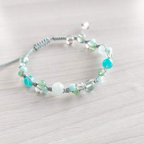 フローライト　マクラメブレスレット ✩⡱カラーチェンジフローライトマクラメブレスレット ブレスレット A