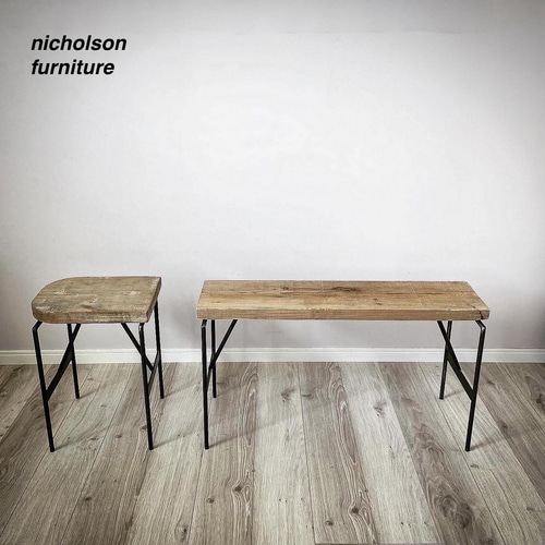 DIYアイテム 】アイアン脚 ベンチ・スツール用 シンプルタイプ［ 定番