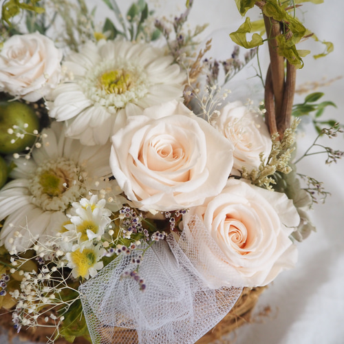 ドライフラワー＊43cm＊プリザーブドガーベラ＊スワッグ ドライ