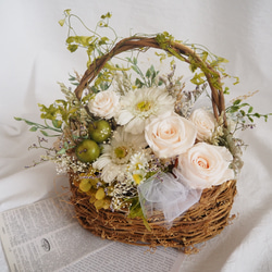 オレンジブラウンの優しいドライフラワースワッグ flower swag