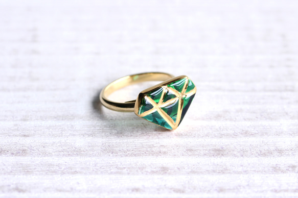 宝石硝子ring ~green diamond~ 2枚目の画像