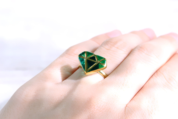 宝石硝子ring ~green diamond~ 4枚目の画像