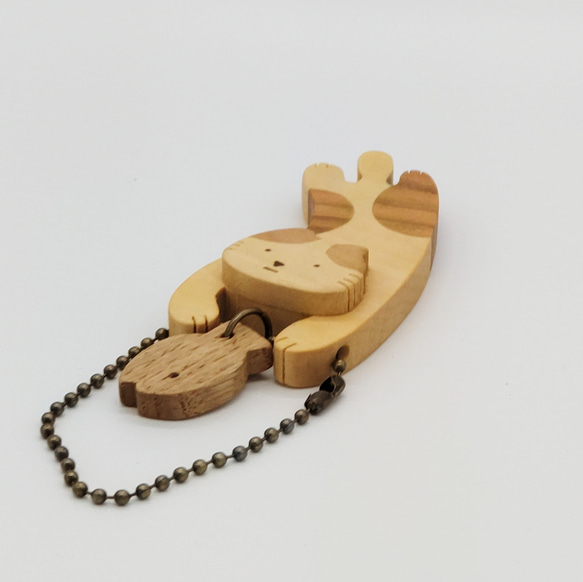 お魚ゲット！ねこキーホルダー 2枚目の画像