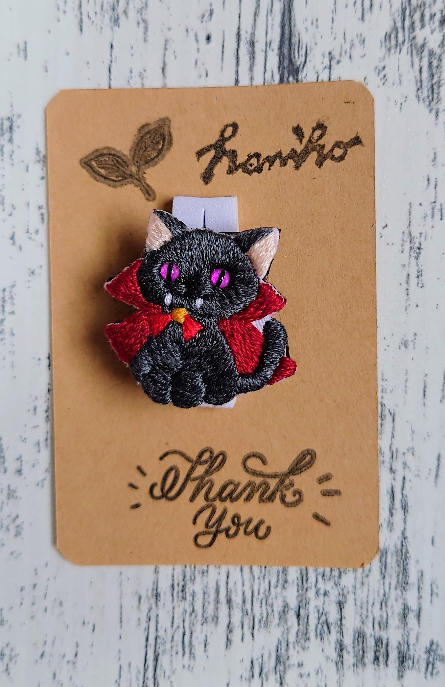 NO.387❤黒猫 ハロウィン❤レジンヘアゴム ブローチ｜NO 387レジン