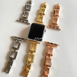 Apple Watch スクエアベルト ゴールド 全サイズ対応 5枚目の画像