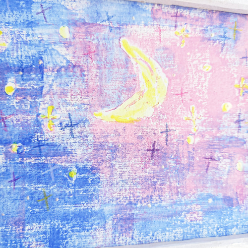 アクリル画 ハッピー三日月さん 絵画 ICHI 通販 14608402