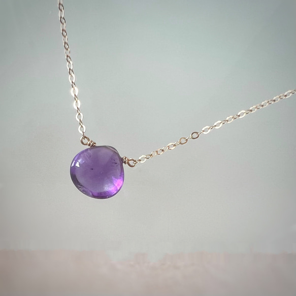 [14KGF] 靚麗色彩♡紫水晶項鍊 第3張的照片