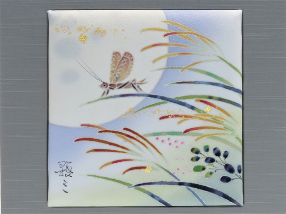 【くさひばり】染パネル　伝統工芸品⋆結婚祝い⋆銀婚式⋆新築祝い⋆正月飾り⋆インテリアとして日本の四季を楽しんで。　 1枚目の画像